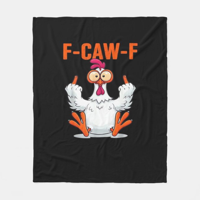 F Caw F Funny Chicken Classic Minimal Clean Fleece Blanket (Front)