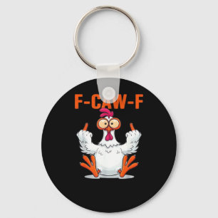 F-Caw-F Funny Chicken Classic Minimal Clean Keychain
