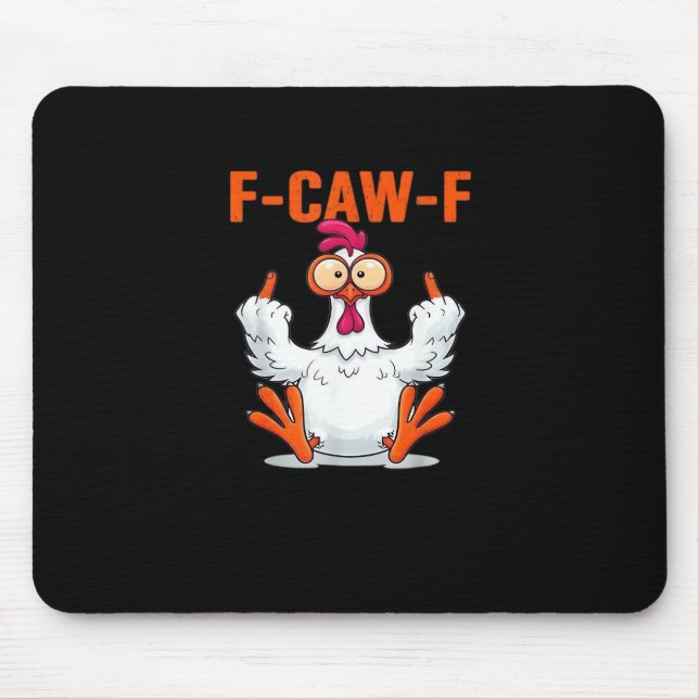 F Caw F Funny Chicken Classic Minimal Clean Mouse Pad (Front)