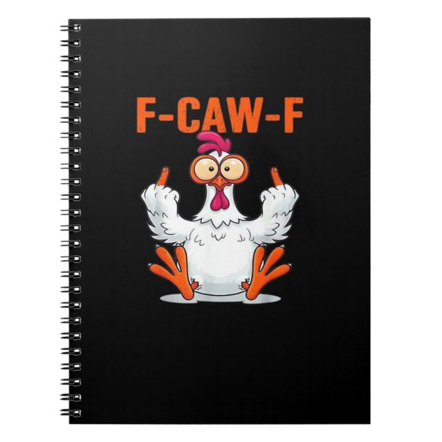 F Caw F Funny Chicken Classic Minimal Clean Notebook (Front)