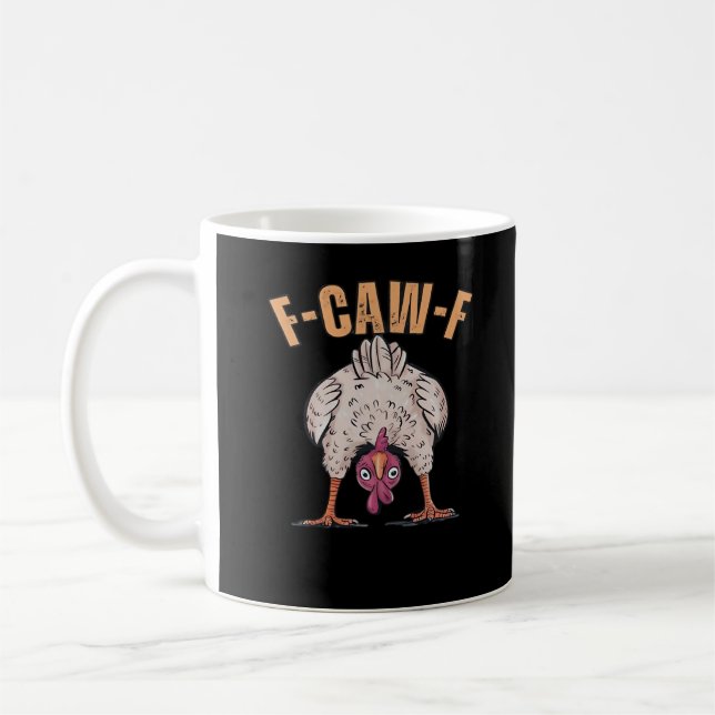 F-Caw-F Funny Chicken Classic Retro Cool Coffee Mug (Left)