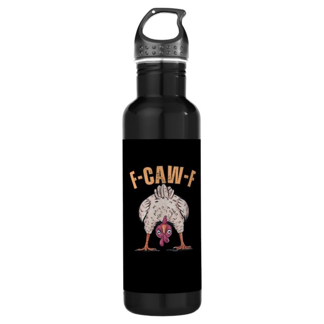 F Caw F Funny Chicken Classic Retro Cool Style 710 Ml Water Bottle (Front)