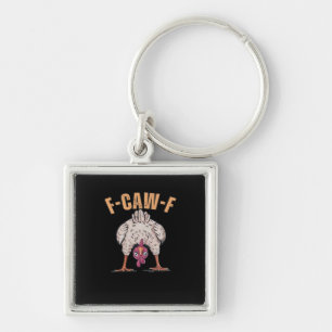 F Caw F Funny Chicken Classic Retro Cool Style Keychain