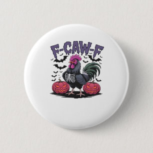 F-Caw-F Funny Chicken Classic Retro Graphic 2 Inch Round Button