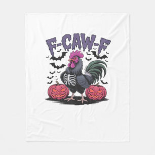 F-Caw-F Funny Chicken Classic Retro Graphic Fleece Blanket