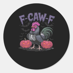 F-Caw-F Funny Chicken Classic Simple Style Classic Round Sticker