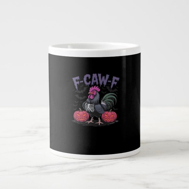 F-Caw-F Funny Chicken Classic Simple Style Large Coffee Mug (Front)