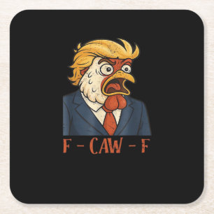 F-Caw-F Funny Chicken Classic Vintage Cool Square Paper Coaster