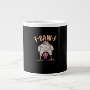 F-Caw-F Funny Chicken Classic Vintage Graphic Large Coffee Mug
