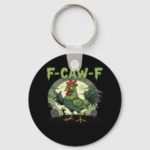 F-Caw-F Funny Chicken Halloween Vintage Classic Keychain