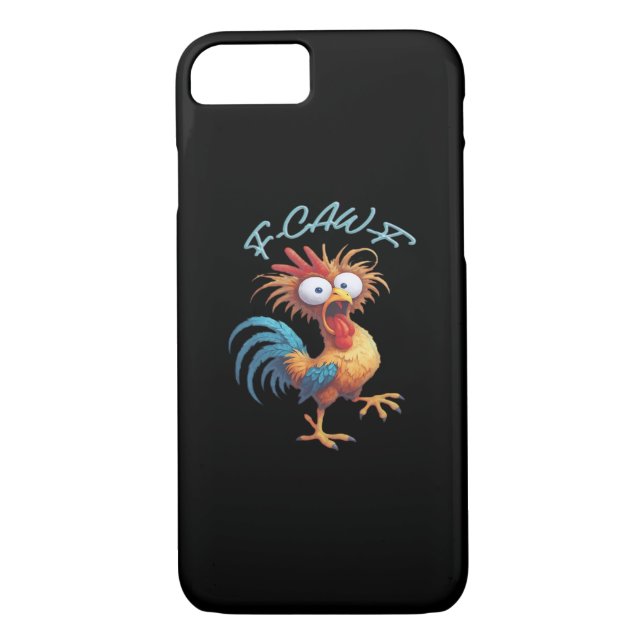 F Caw F Funny Chicken Humor Retro Style Case-Mate iPhone Case (Back)