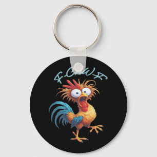 F Caw F Funny Chicken Humor Retro Style Keychain
