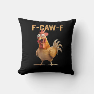 F Caw F Funny Chicken Humor Rooster Meme Classic Throw Pillow