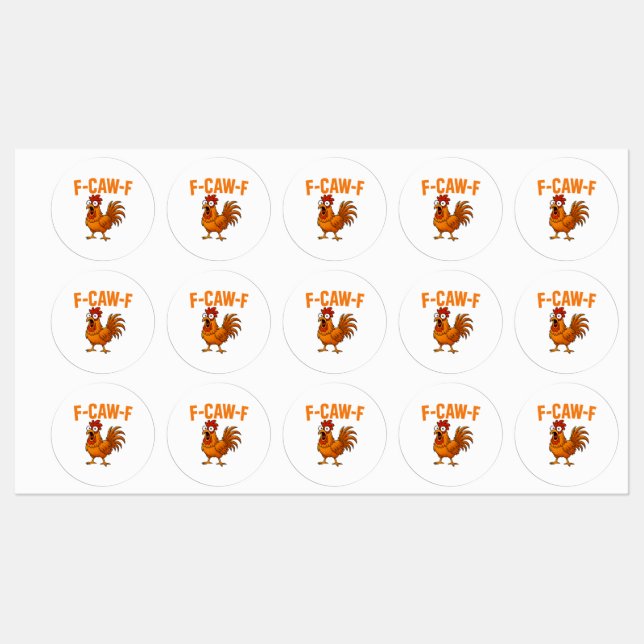F-Caw-F Funny Chicken Humour F-Caw-F Quote Rooster (Sheet)