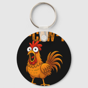 F-caw-f Funny Chicken Humour F-caw-f Quote Rooster Keychain