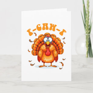 F-caw-f Funny Chicken Humour F-caw-f Turkey Meme T Card