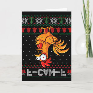 F-caw-f Funny Chicken Humour Quote Christmas Ugly Card