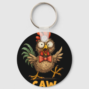 F-caw-f Funny Chicken Humour Quote Rooster Meme Fu Keychain