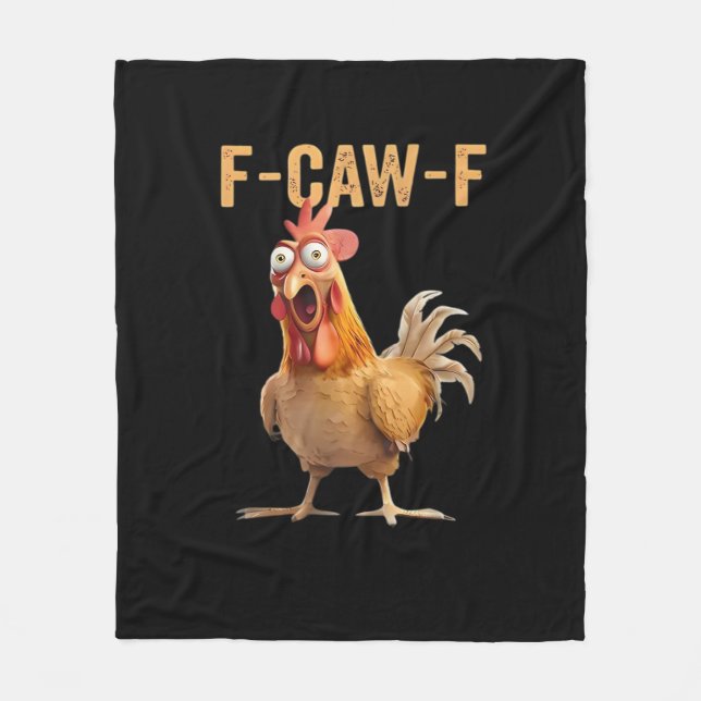 F Caw F Funny Chicken Humour Rooster Meme Classic Fleece Blanket (Front)