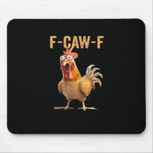 F-Caw-F Funny Chicken Humour Rooster Meme Retro Cl Mouse Pad