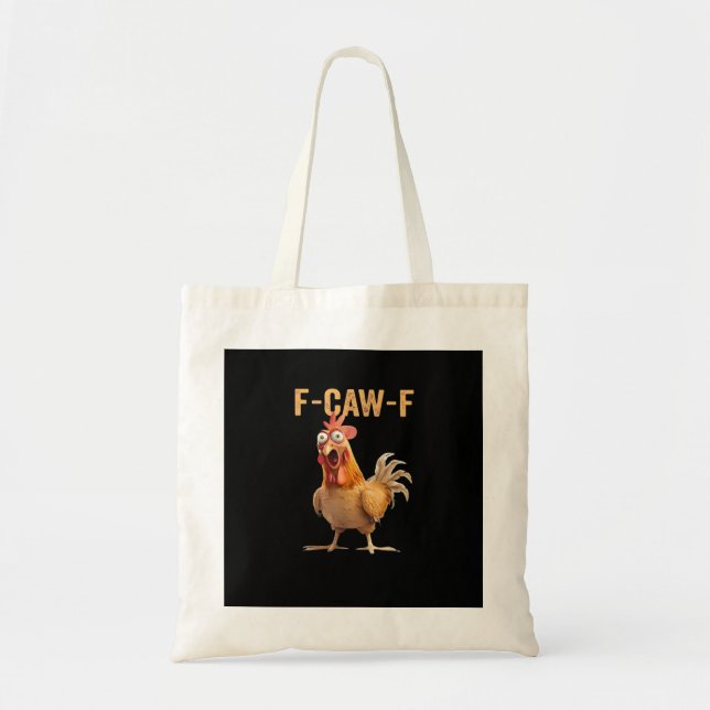 F-Caw-F Funny Chicken Humour Rooster Meme Retro Cl Tote Bag (Front)
