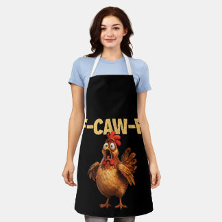 F Caw F Funny Chicken Pun Dark Humour Sarcasm  Apron
