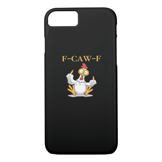 F-Caw-F Funny Chicken Retro Classic Case-Mate iPhone Case (Back)