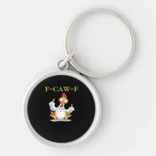 F-Caw-F Funny Chicken Retro Classic Keychain