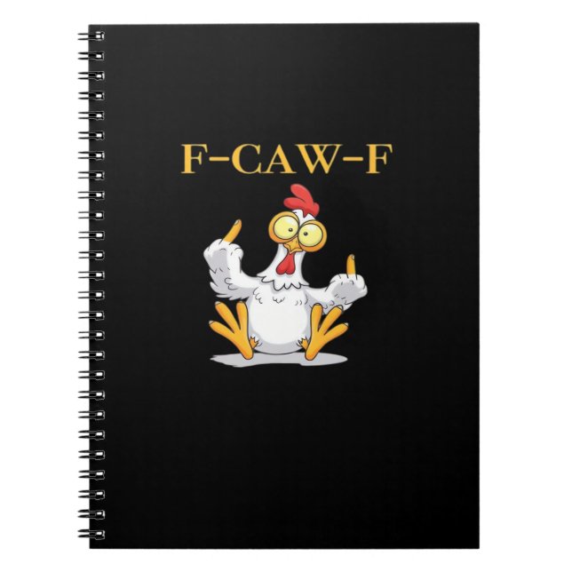 F-Caw-F Funny Chicken Retro Classic Notebook (Front)
