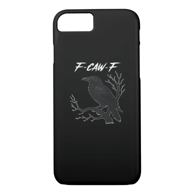F-Caw-F Funny Crow Aesthetic Casual Case-Mate iPhone Case (Back)