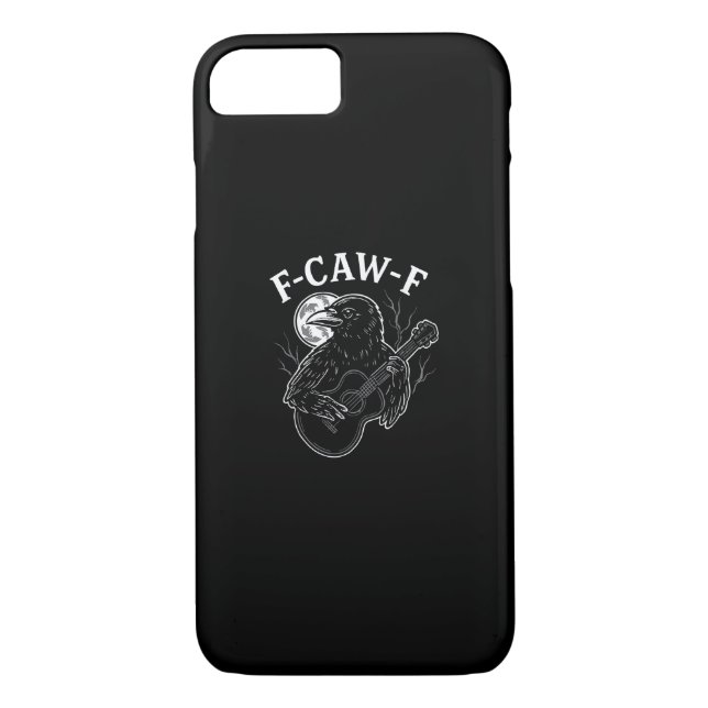 F-Caw-F Funny Crow Guitar Halloween Bird Music Vin Case-Mate iPhone Case (Back)