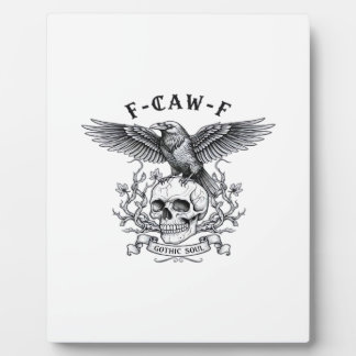F-Caw-F Funny Crow Halloween Vintage Design Plaque