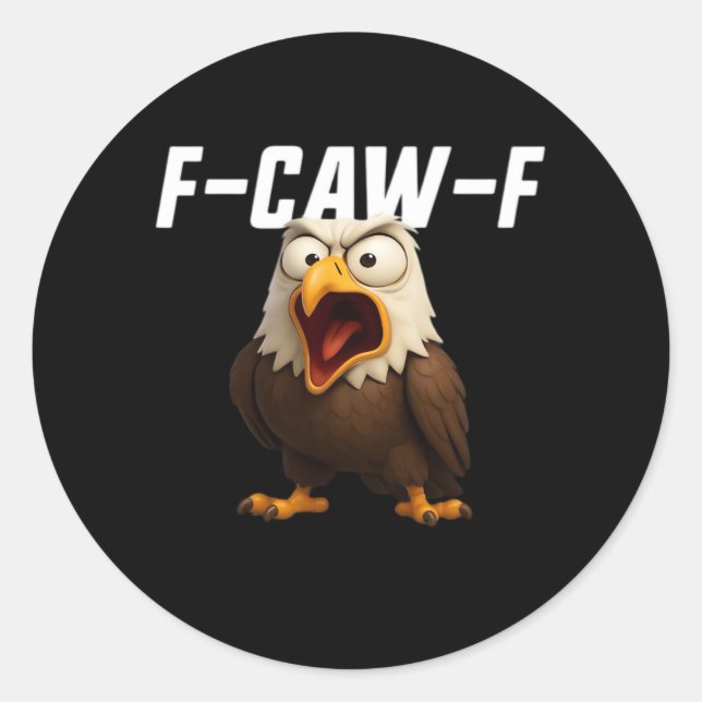F-Caw-F Funny F-Caw-F Gear Retro Classic Classic Round Sticker (Front)