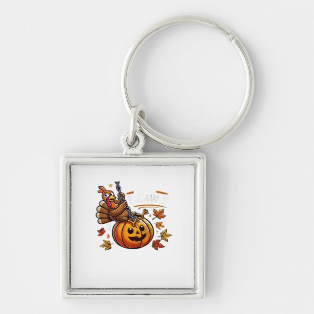 F-Caw-F Funny For Men Women Thanksgiving-Christmas Keychain (Front)