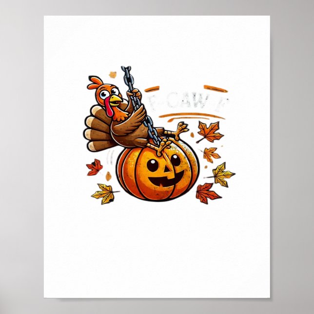 F-Caw-F Funny For Men Women Thanksgiving-Christmas Poster (Front)