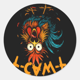 F-caw-f Funny Gifts Idea For Work F Caw F Chicken Classic Round Sticker