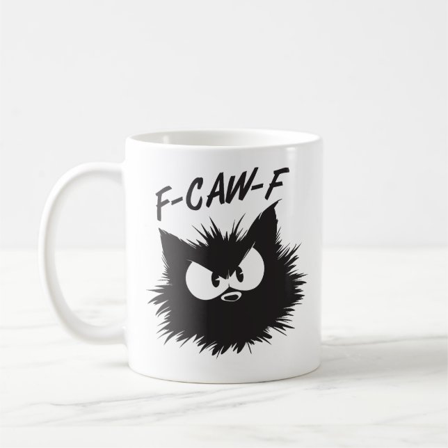 "F-CAW-F" Funny Grumpy Cat Mug (Gauche)