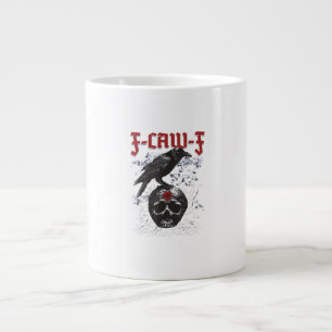 F-Caw-F Funny Halloween Crow Raven Gothic Humor Large Coffee Mug