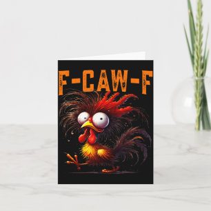 F-caw-f Funny Idea For Work Humor Rooster Coffee  Card