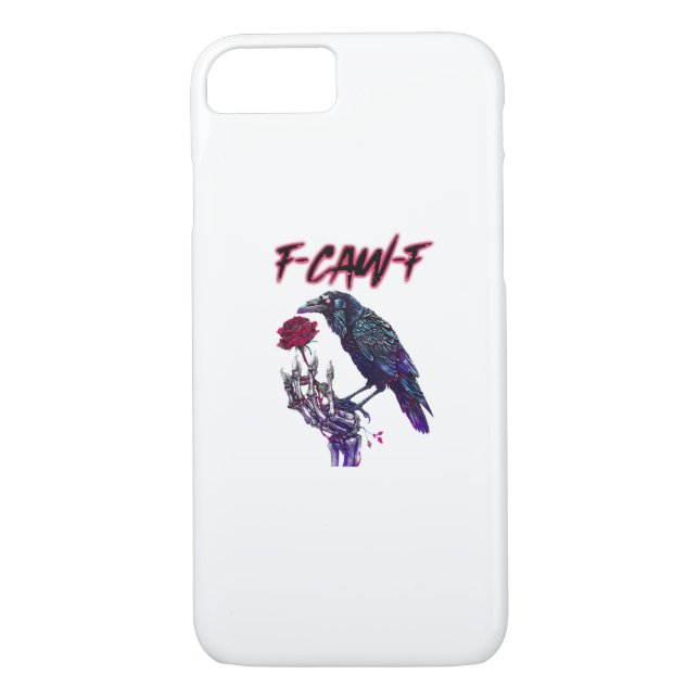 F-Caw-F Funny Raven Crow Spooky Season Halloween R Case-Mate iPhone Case (Back)