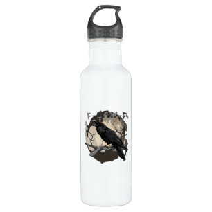F-Caw-F Funny Raven Pun Gothic Crow Humor Retro Cl 710 Ml Water Bottle