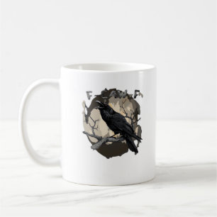 F-Caw-F Funny Raven Pun Gothic Crow Humor Retro Cl Coffee Mug