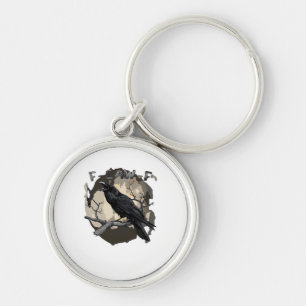 F-Caw-F Funny Raven Pun Gothic Crow Humor Retro Cl Keychain