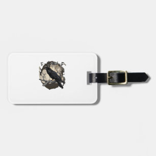 F-Caw-F Funny Raven Pun Gothic Crow Humor Retro Cl Luggage Tag