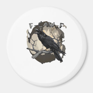 F-Caw-F Funny Raven Pun Gothic Crow Humour Retro C Magnet
