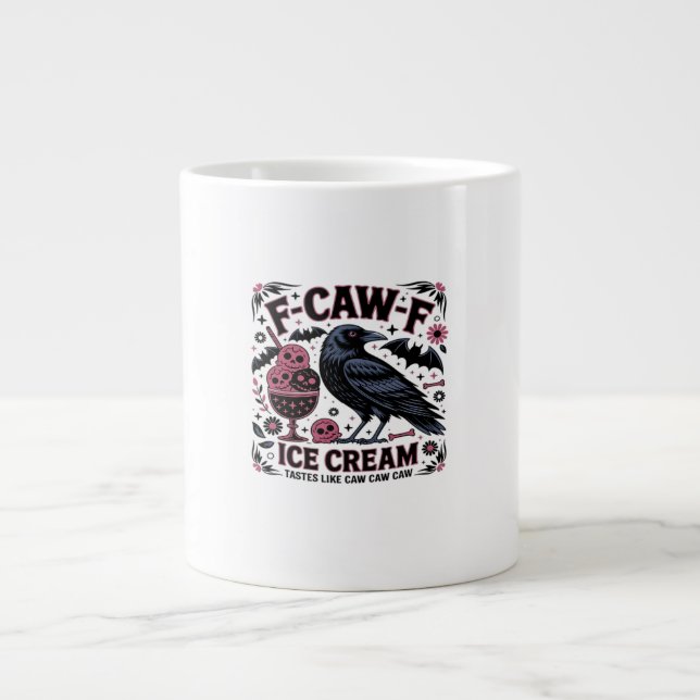 F Caw F Funny Trendy Large Coffee Mug (Front)