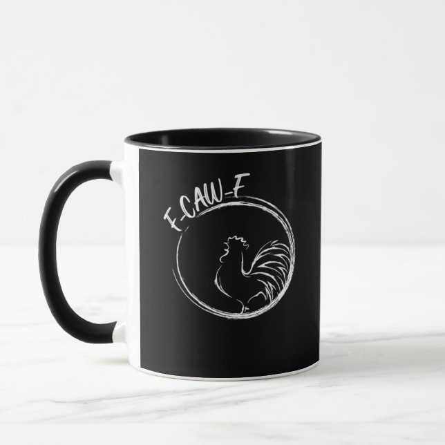 F-Caw-F Funny Wordplay Quote Retro Style Mug (Left)