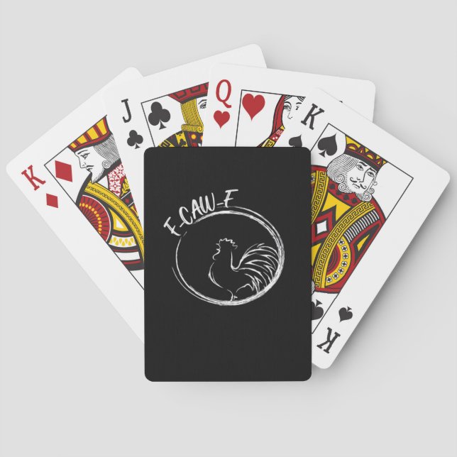 F-Caw-F Funny Wordplay Quote Retro Style Playing Cards (Back)