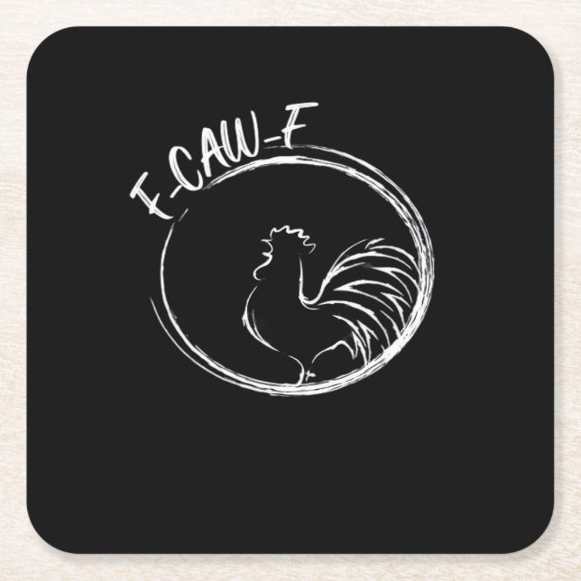 F-Caw-F Funny Wordplay Quote Retro Style Square Paper Coaster (Front)