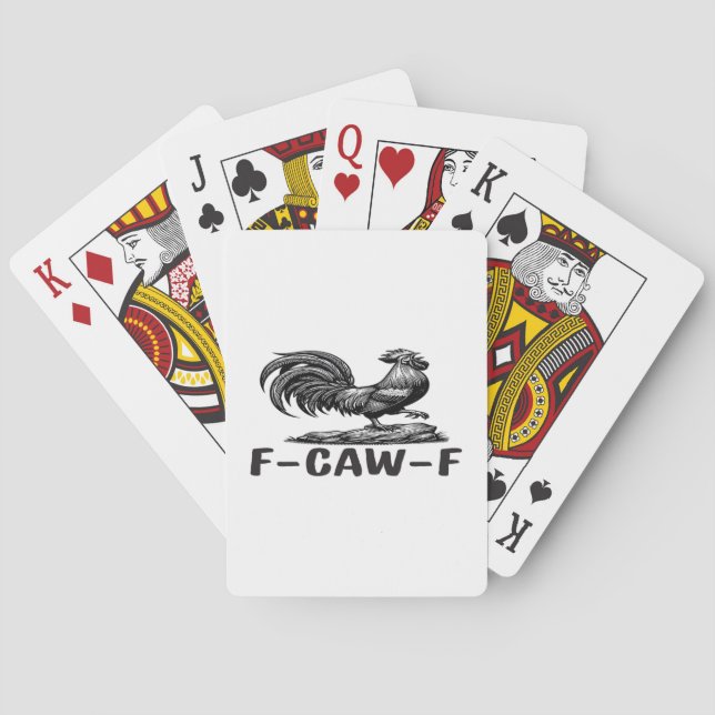 F-Caw-F Funny Wordplay Quote Sticker Playing Cards (Back)